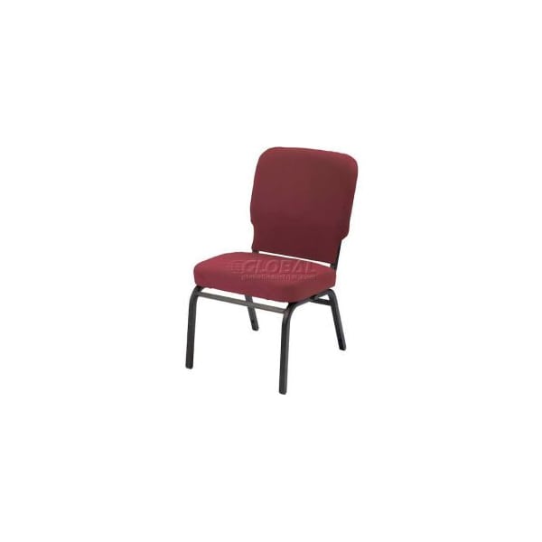 KFI Oversized Church Chair - Armless - Stacking - Red Wine Vinyl Black Frame
